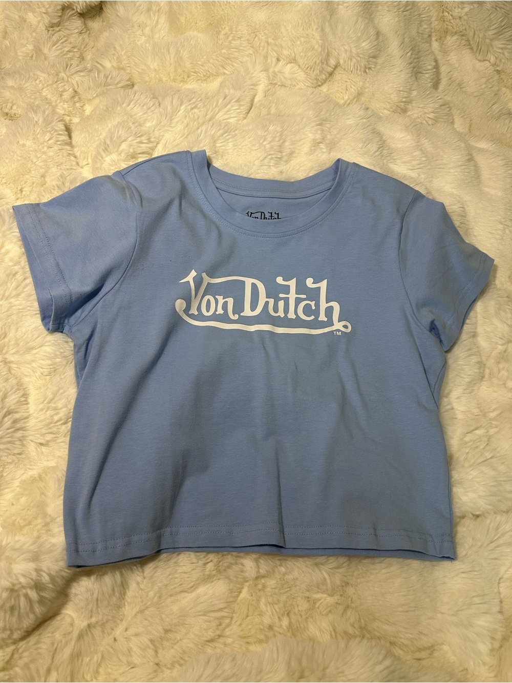 Von Dutch Light Blue Short Sleeve Logo Tee